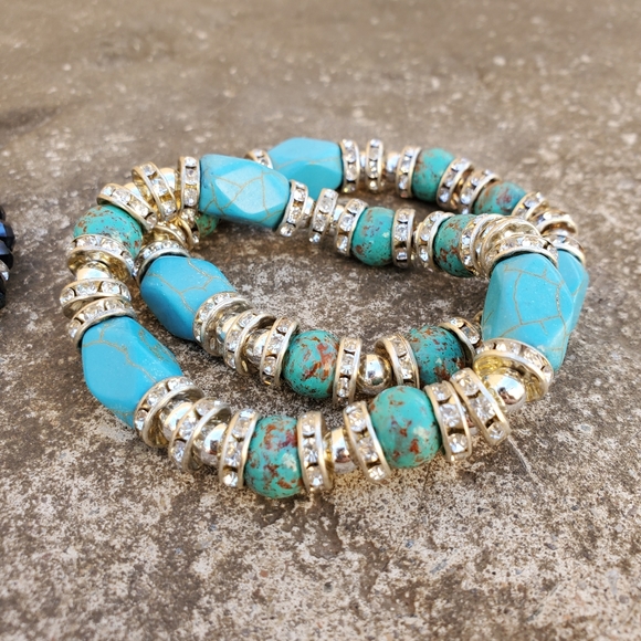 Faceted Beaded Bracelets Assortment of 9 Brand NEW - Picture 5 of 6